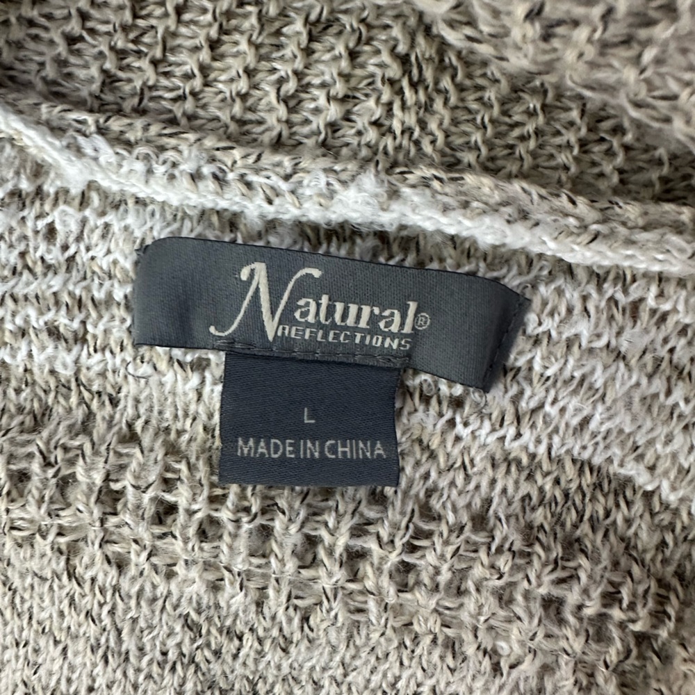 Natural Reflections Cozy Fringe Cardigan Sweater | Size L - Picture 4 of 4